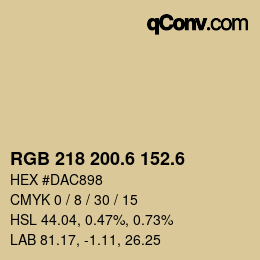 カラーコード: RGB 218 200.6 152.6 | qconv.com