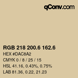 カラーコード: RGB 218 200.6 162.6 | qconv.com