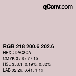 カラーコード: RGB 218 200.6 202.6 | qconv.com