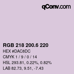 カラーコード: RGB 218 200.6 220 | qconv.com