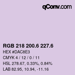 カラーコード: RGB 218 200.6 227.6 | qconv.com