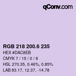 カラーコード: RGB 218 200.6 235 | qconv.com