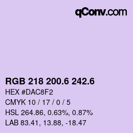 カラーコード: RGB 218 200.6 242.6 | qconv.com