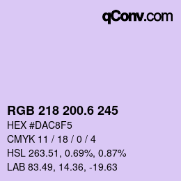 カラーコード: RGB 218 200.6 245 | qconv.com