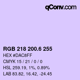 カラーコード: RGB 218 200.6 255 | qconv.com