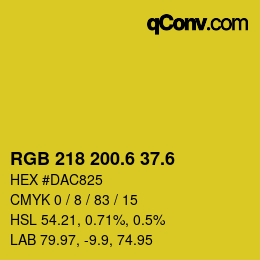 颜色代码: RGB 218 200.6 37.6 | qconv.com