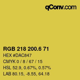 カラーコード: RGB 218 200.6 71 | qconv.com