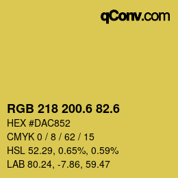 カラーコード: RGB 218 200.6 82.6 | qconv.com