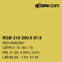 カラーコード: RGB 218 200.6 87.6 | qconv.com