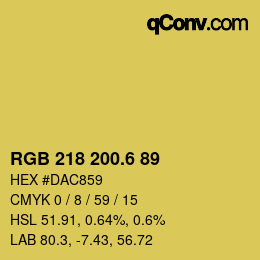 カラーコード: RGB 218 200.6 89 | qconv.com