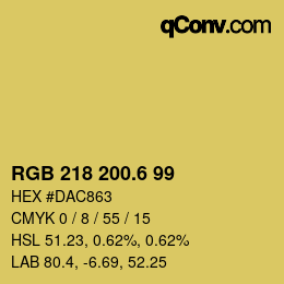 カラーコード: RGB 218 200.6 99 | qconv.com