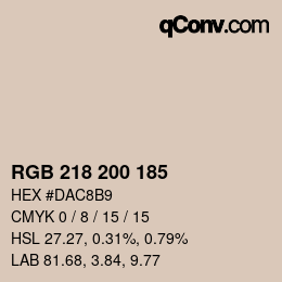 Color code: RGB 218 200 185 | qconv.com