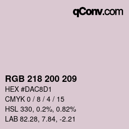 Color code: RGB 218 200 209 | qconv.com