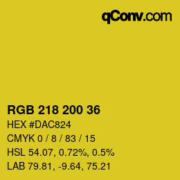 Code couleur: RGB 218 200 36 | qconv.com