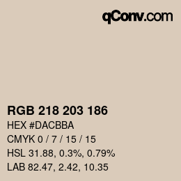 Código de color: RGB 218 203 186 | qconv.com