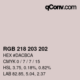 カラーコード: RGB 218 203 202 | qconv.com