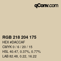 カラーコード: RGB 218 204 175 | qconv.com