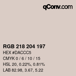 Farbcode: RGB 218 204 197 | qconv.com