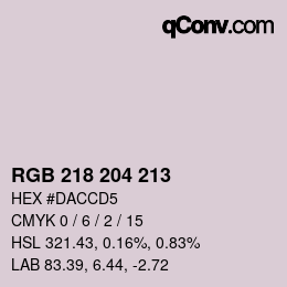 カラーコード: RGB 218 204 213 | qconv.com