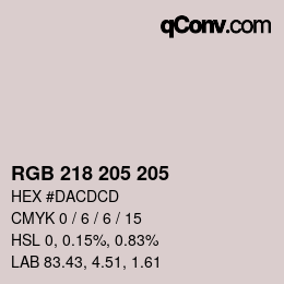 Código de color: RGB 218 205 205 | qconv.com
