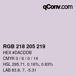 Código de color: RGB 218 205 219 | qconv.com