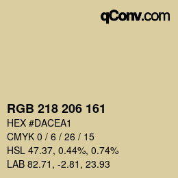 カラーコード: RGB 218 206 161 | qconv.com