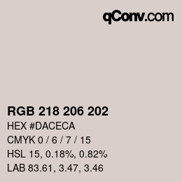 Código de color: RGB 218 206 202 | qconv.com