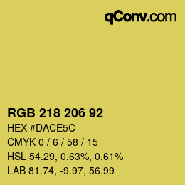 カラーコード: RGB 218 206 92 | qconv.com