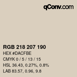 颜色代码: RGB 218 207 190 | qconv.com