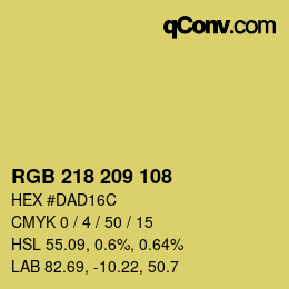 カラーコード: RGB 218 209 108 | qconv.com