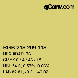 カラーコード: RGB 218 209 118 | qconv.com