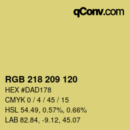 カラーコード: RGB 218 209 120 | qconv.com