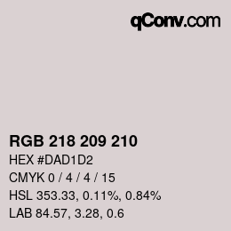 カラーコード: RGB 218 209 210 | qconv.com