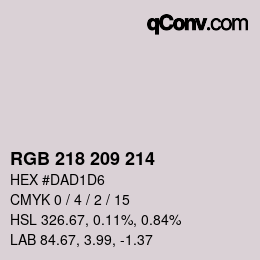 カラーコード: RGB 218 209 214 | qconv.com