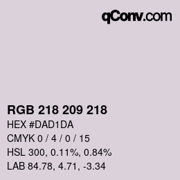Color code: RGB 218 209 218 | qconv.com