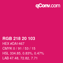 Color code: RGB 218 20 103 | qconv.com