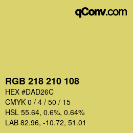 カラーコード: RGB 218 210 108 | qconv.com