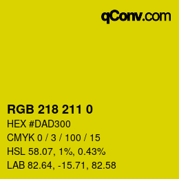 Código de color: RGB 218 211 0 | qconv.com