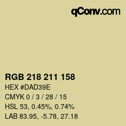 カラーコード: RGB 218 211 158 | qconv.com