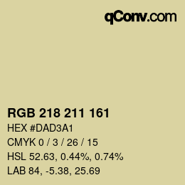 Color code: RGB 218 211 161 | qconv.com
