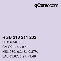 Color code: RGB 218 211 232 | qconv.com