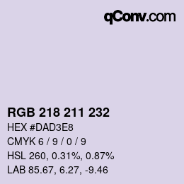 Color code: RGB 218 211 232 | qconv.com