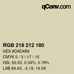 カラーコード: RGB 218 212 180 | qconv.com