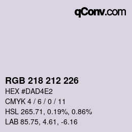 Farbcode: RGB 218 212 226 | qconv.com
