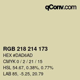 カラーコード: RGB 218 214 173 | qconv.com