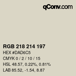 Código de color: RGB 218 214 197 | qconv.com