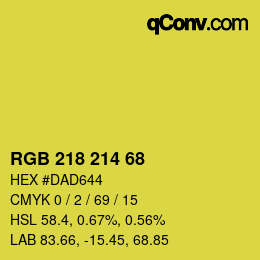 Color code: RGB 218 214 68 | qconv.com