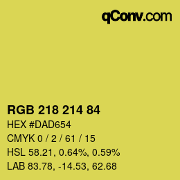 Color code: RGB 218 214 84 | qconv.com