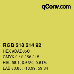 Color code: RGB 218 214 92 | qconv.com