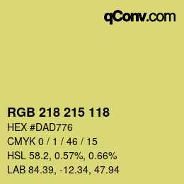カラーコード: RGB 218 215 118 | qconv.com